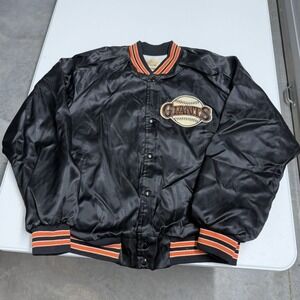 Vintage Chalk Line SF Giants Satin Bomber Jacket XL Black Orange MLB Sportswear